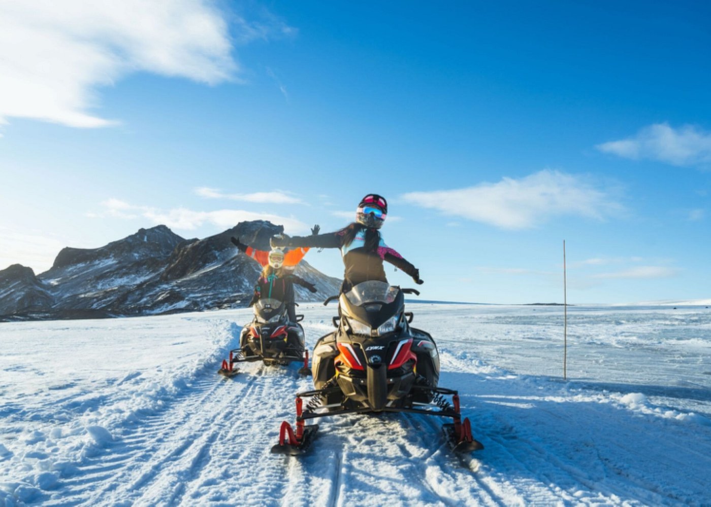 Snowmobiling from the Geysir area tour photo